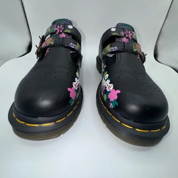 Dr Martens 8065 Vintage Floral Leather Mary Jane Shoes Women's 9 Double Buckle - Picture 7 of 15